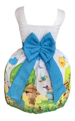 Imagem de Vestido Infantil Safari Reino Animal Zoo Temático + Tiara