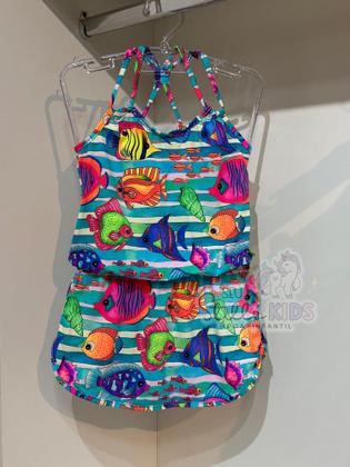 Imagem de Vestido Infantil Siri Kids Cris Aquarela Azul 40057