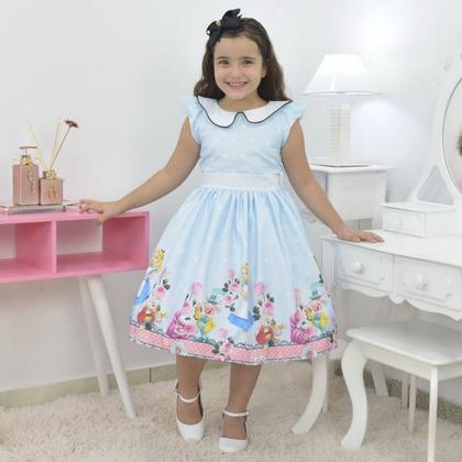 Imagem de Vestido infantil tema Alice no País das Maravilhas