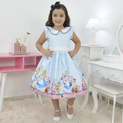 Imagem de Vestido infantil tema Alice no País das Maravilhas