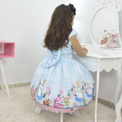 Imagem de Vestido infantil tema Alice no País das Maravilhas