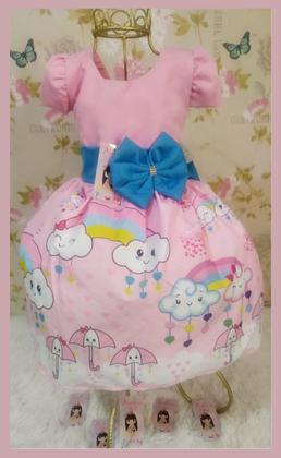 Imagem de Vestido Infantil tema Chuva de Benção / Amor Rosa