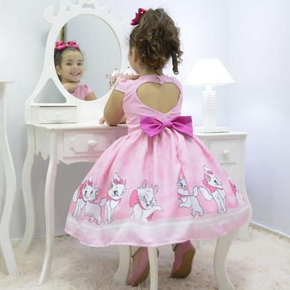 Imagem de Vestido infantil tema Gata Marie rosa