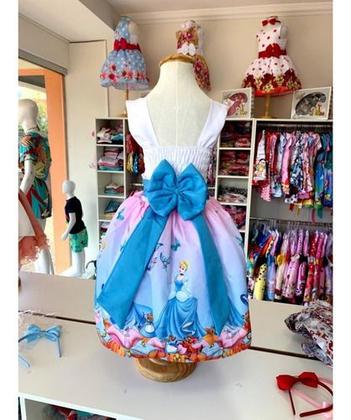 Imagem de Vestido Infantil Temático Cinderela Cindi Luxo Regata