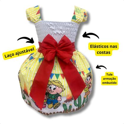 Imagem de Vestido Infantil Temático Festa Junina Casal Caipira Xadrez