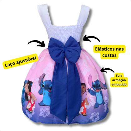 Imagem de Vestido Infantil Temático Infantil Lilo E Stitch