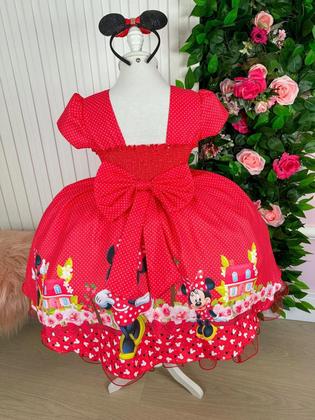 Imagem de Vestido Infantil Temáticos da Gigi Minnie Vermelho luxo