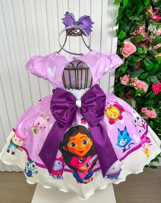 Imagem de Vestido Infantil Tematicos Luxo A Casa Magica Da Gabby