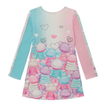 Imagem de Vestido Infantil Térmico Pelucia Ursinhas Carinhosas Infanti