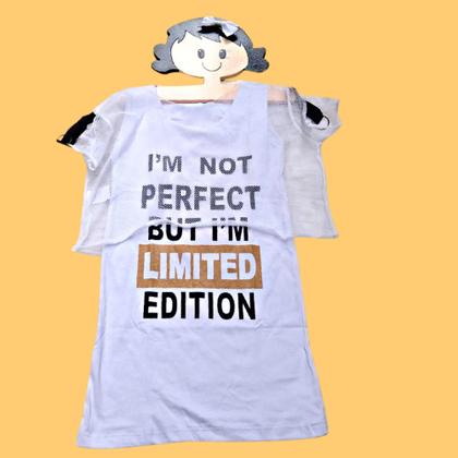 Imagem de Vestido Infantil verão Com Tule -  I'm not perfect but I'm limited edition - Bilica