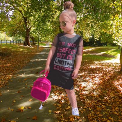 Imagem de Vestido Infantil verão Com Tule -  I'm not perfect but I'm limited edition - Bilica