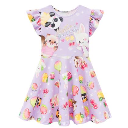 Imagem de Vestido Infantil Verão Em Molecotton com Bolsa Morango - Infanti