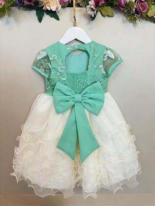 Imagem de Vestido Infantil Verde Jardim Encantado com Saia de Babados
