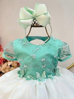 Imagem de Vestido Infantil Verde Jardim Encantado com Saia de Babados