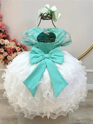 Imagem de Vestido Infantil Verde Jardim Encantado com Saia de Babados