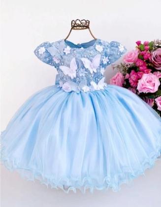 Imagem de Vestido jardim encantado bosque flores e borboletas rosa