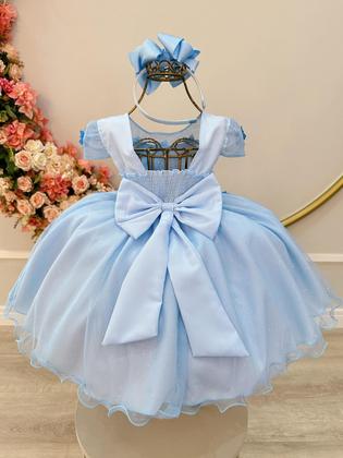 Imagem de Vestido Jardim Encantado Festas Luxo Infantil Azul Claro