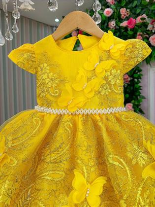 Imagem de Vestido Jardim Encantado Realeza Amarelo Luxo