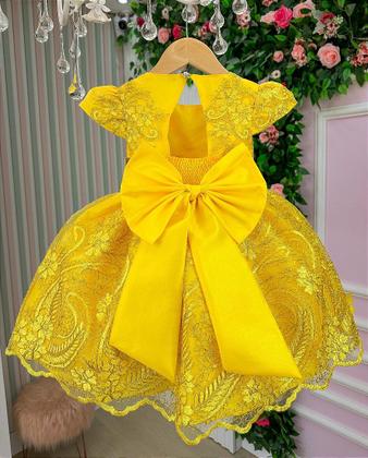 Imagem de Vestido Jardim Encantado Realeza Amarelo Luxo