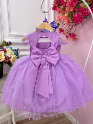 Imagem de Vestido jardim luxo encantado rosa azul festa infantil bosque lilas verde