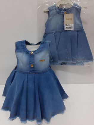 Imagem de Vestido Jeans Curto Luxo Bebe Menina Verão Katita Kids 2278