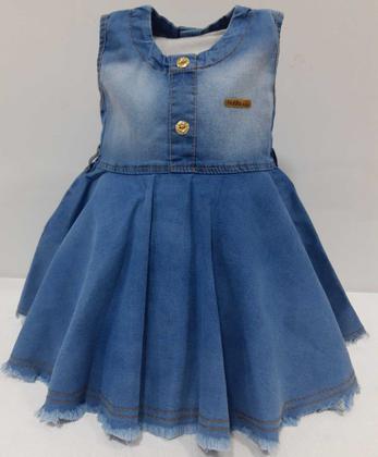 Imagem de Vestido Jeans Curto Luxo Bebe Menina Verão Katita Kids 2278