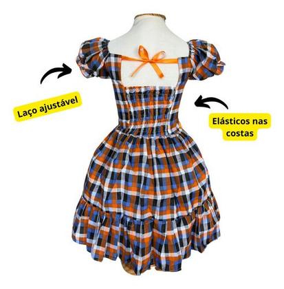 Imagem de Vestido Junina Infantil Quadrilha Xadrez Arraia São João