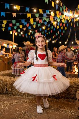 Imagem de Vestido junino noiva renda com cinto xadrez bambolê 790 14