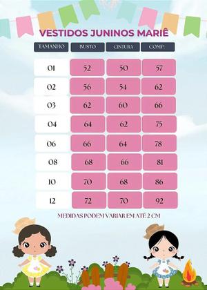 Imagem de Vestido Junino Temático Luxo Turma da Mônica - Festa Junina