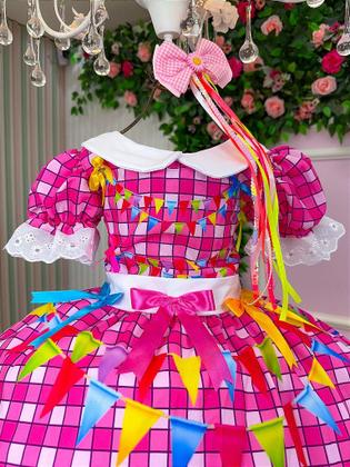 Imagem de Vestido Junino Temático Luxo Turma da Mônica - Festa Junina