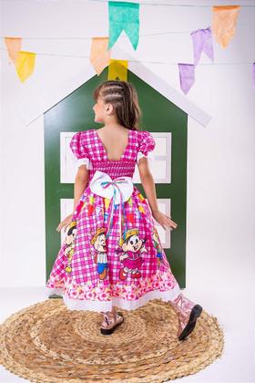 Imagem de Vestido Junino Temático Luxo Turma da Mônica - Festa Junina