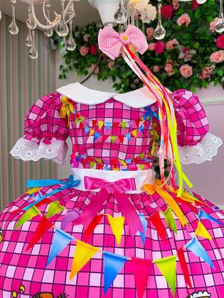 Imagem de Vestido Junino Temático Luxo Turma da Mônica - Festa Junina