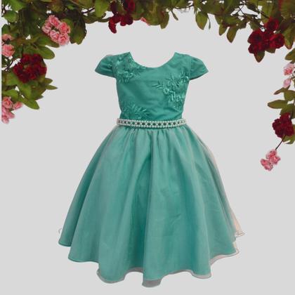 Imagem de Vestido Juvenil Princesa Bordado Casamento Batizado Curto