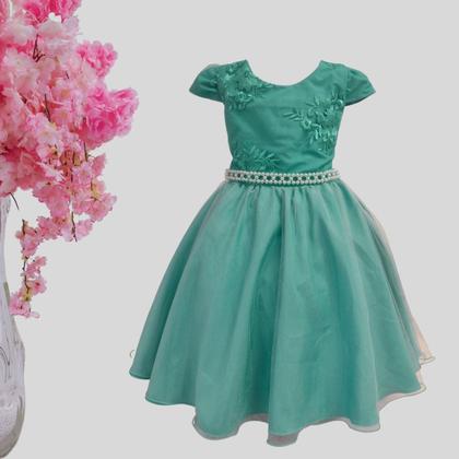 Imagem de Vestido Juvenil Princesa Bordado Casamento Batizado Curto