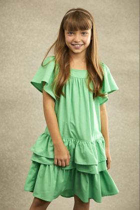 Imagem de Vestido Kelly Menina Verde Algodão Infantil Juvenil