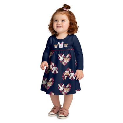 Imagem de Vestido Kyly Infantil Inverno Meia Malha Manga Longa 1000733