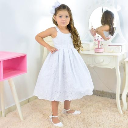 Imagem de Vestido Laise Branco Infantil: Elegância dos 6 meses aos 10 anos