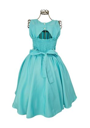 Imagem de Vestido Lese Verde Infantil Festa Casamento Cinto Perólas