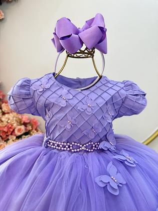 Imagem de Vestido lilas jardim encantado festa infantil bosque luxo princesa RN a 3 anos