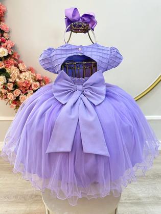 Imagem de Vestido lilas jardim encantado festa infantil bosque luxo princesa RN a 3 anos