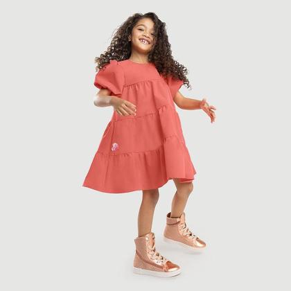 Imagem de Vestido Lilica Ripilica Manga Curta Laranja