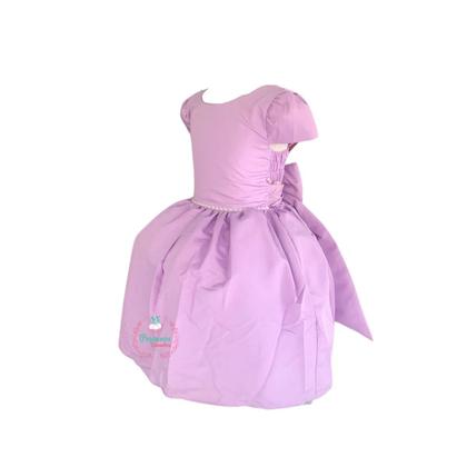 Imagem de Vestido Liso Manga Luxo Daminha Casamento Festa Várias Cores