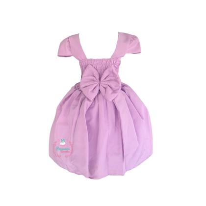 Imagem de Vestido Liso Manga Luxo Daminha Casamento Festa Várias Cores