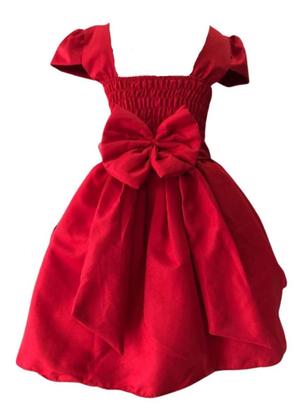 Imagem de Vestido Liso Manga Luxo Daminha Casamento Festa Várias Cores