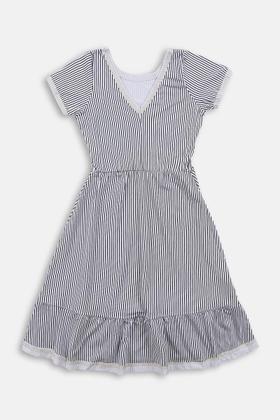 Imagem de Vestido Listrado com Linha Dourada - Big Bless