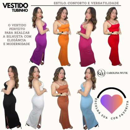 Imagem de Vestido Longo Alcinha Fenda Lateral Cor:Azul ClaroTamanho:GGênero:Feminino