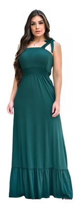 Imagem de Vestido Longo Amarração Ombros Feminino Elastex Com Bojo