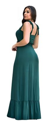 Imagem de Vestido Longo Amarração Ombros Feminino Elastex Com Bojo