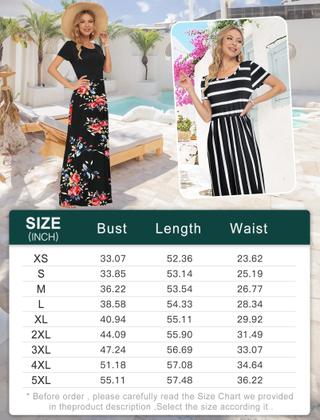 Imagem de Vestido longo AUSELILY feminino de manga curta, solto, liso, casual