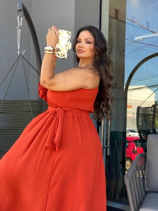 Imagem de Vestido Longo Branco Casamento Civil Noiva Gestante Chá Revelação Plus Size Manga Nula Fenda Faixa